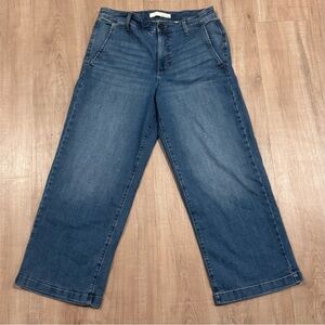 Ella Moss Cropped Bohemian Wide-Leg Jeans in Medium Blue Wash